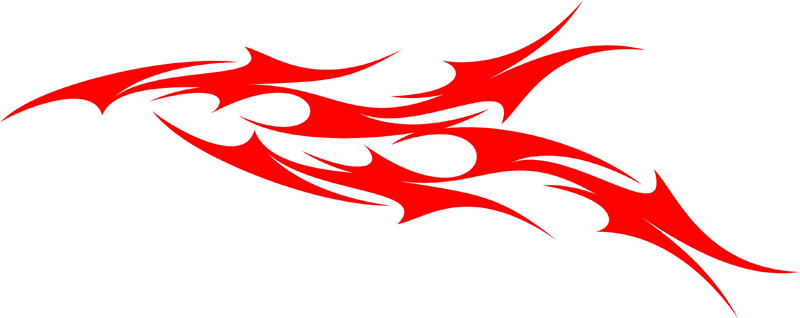 TRIBAL_20 Tribal Flames Graphic Flame Decal