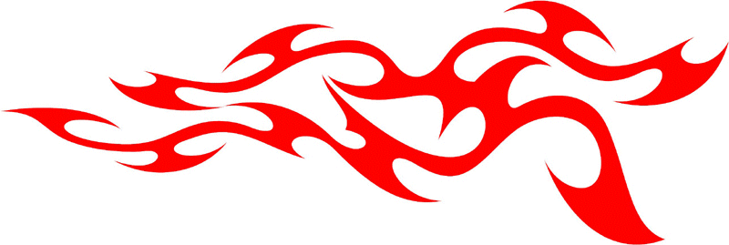 TRIBAL_23 Tribal Flames Graphic Flame Decal