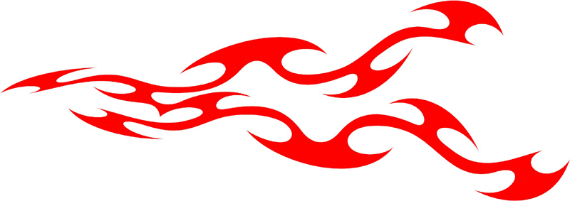 TRIBAL_24 Tribal Flames Graphic Flame Decal