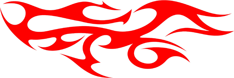 TRIBAL_33 Tribal Flames Graphic Flame Decal