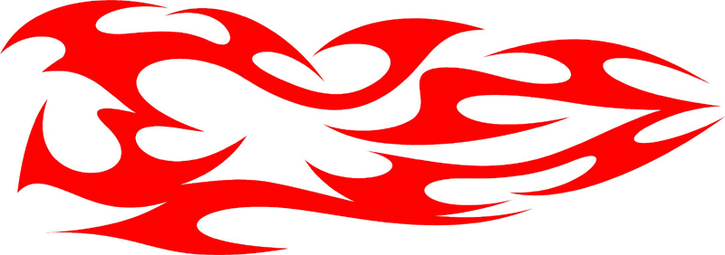 TRIBAL_37 Tribal Flames Graphic Flame Decal