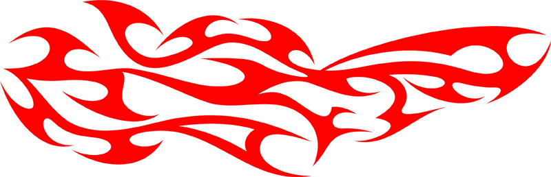 TRIBAL_41 Tribal Flames Graphic Flame Decal