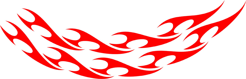 TRIBAL_47 Tribal Flames Graphic Flame Decal
