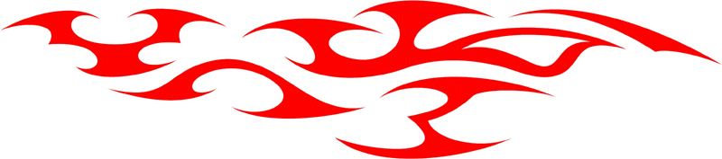 TRIBAL_48 Tribal Flames Graphic Flame Decal