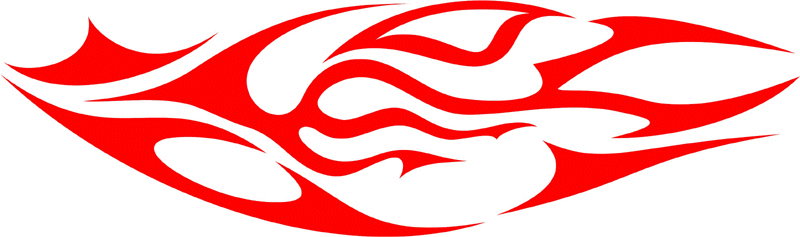 TRIBAL_49 Tribal Flames Graphic Flame Decal