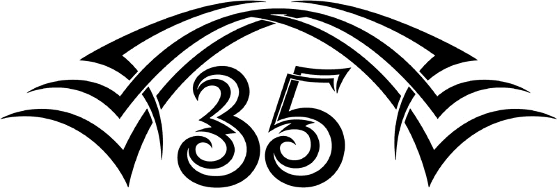 tnhood_35 Tribal Racing Numbers Graphic Flame Decal