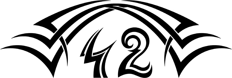 tnhood_42 Tribal Racing Numbers Graphic Flame Decal