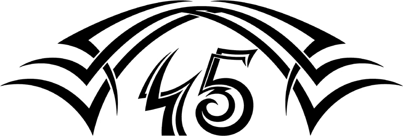 tnhood_45 Tribal Racing Numbers Graphic Flame Decal