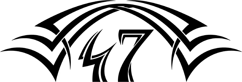 tnhood_47 Tribal Racing Numbers Graphic Flame Decal