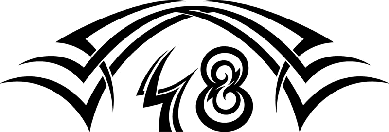 tnhood_48 Tribal Racing Numbers Graphic Flame Decal