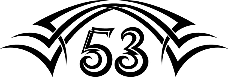 tnhood_53 Tribal Racing Numbers Graphic Flame Decal