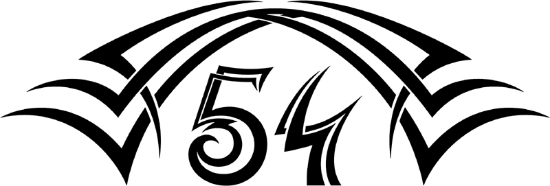 tnhood_54 Tribal Racing Numbers Graphic Flame Decal