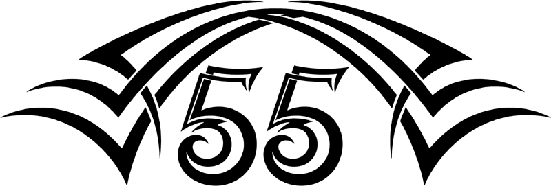 tnhood_55 Tribal Racing Numbers Graphic Flame Decal