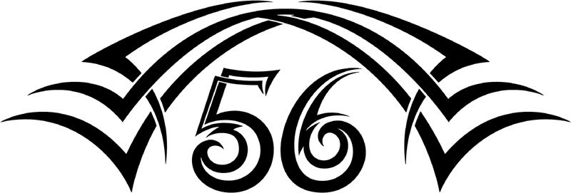 tnhood_56 Tribal Racing Numbers Graphic Flame Decal