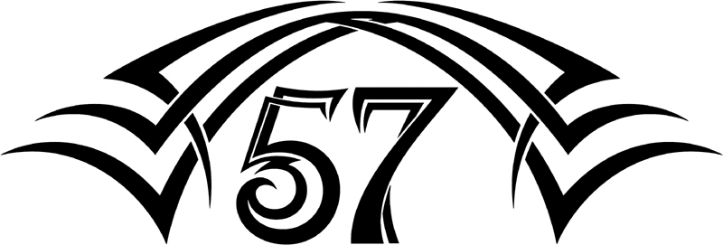 tnhood_57 Tribal Racing Numbers Graphic Flame Decal