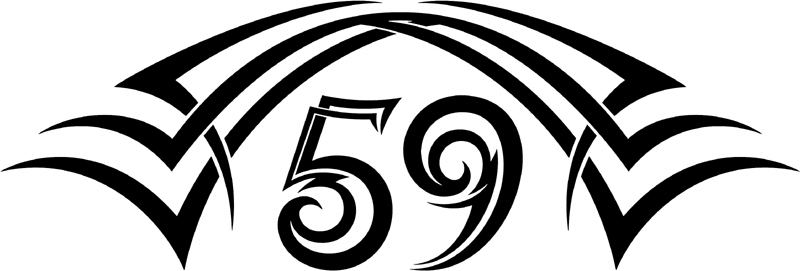 tnhood_59 Tribal Racing Numbers Graphic Flame Decal