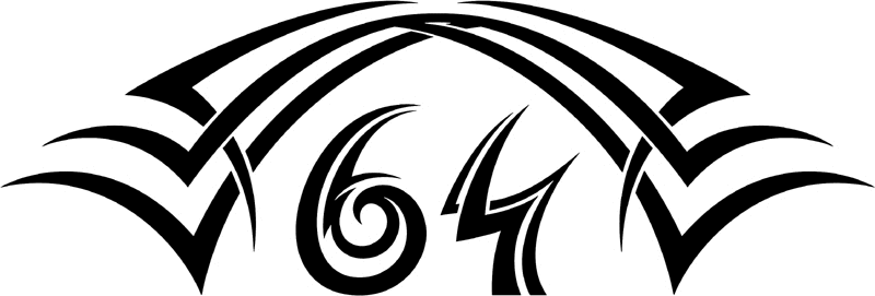 tnhood_64 Tribal Racing Numbers Graphic Flame Decal