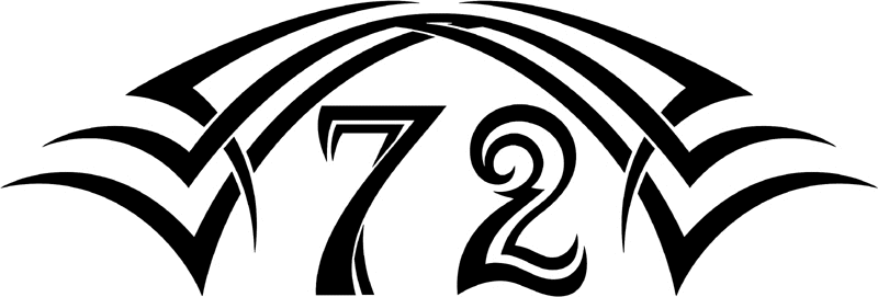 tnhood_72 Tribal Racing Numbers Graphic Flame Decal