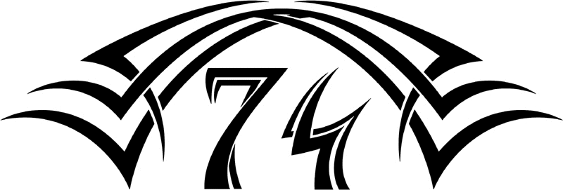 tnhood_74 Tribal Racing Numbers Graphic Flame Decal