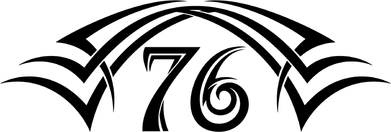 tnhood_76 Tribal Racing Numbers Graphic Flame Decal