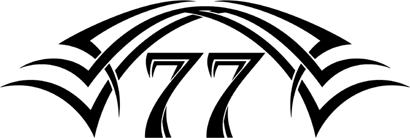 tnhood_77 Tribal Racing Numbers Graphic Flame Decal
