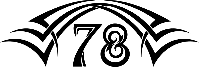 tnhood_78 Tribal Racing Numbers Graphic Flame Decal