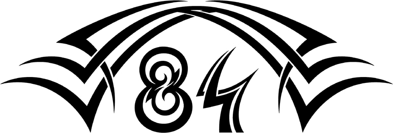 tnhood_84 Tribal Racing Numbers Graphic Flame Decal