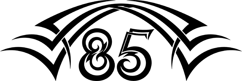 tnhood_85 Tribal Racing Numbers Graphic Flame Decal