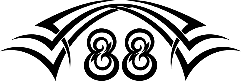 tnhood_88 Tribal Racing Numbers Graphic Flame Decal