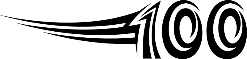 tnhoodl_100 Tribal Racing Numbers Graphic Flame Decal