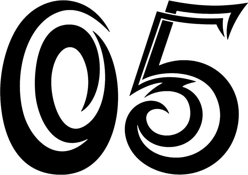 tnorigin_05 Tribal Racing Numbers Graphic Flame Decal