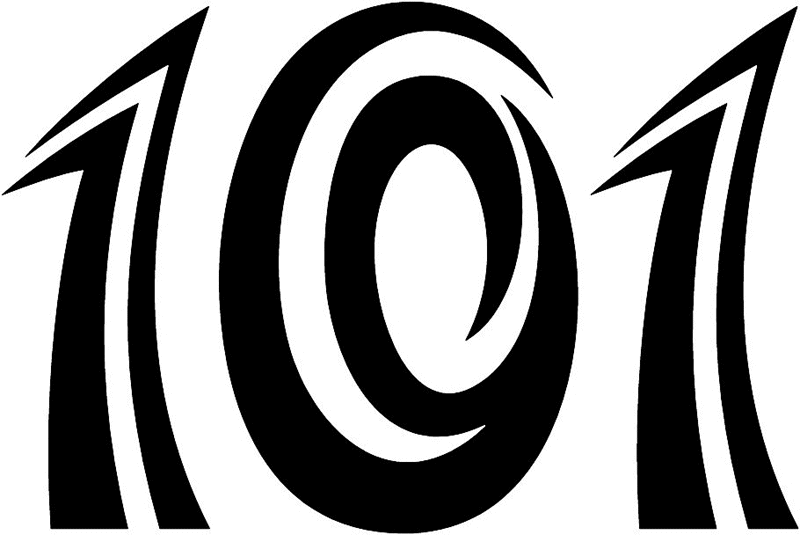 tnorigin_101 Tribal Racing Numbers Graphic Flame Decal