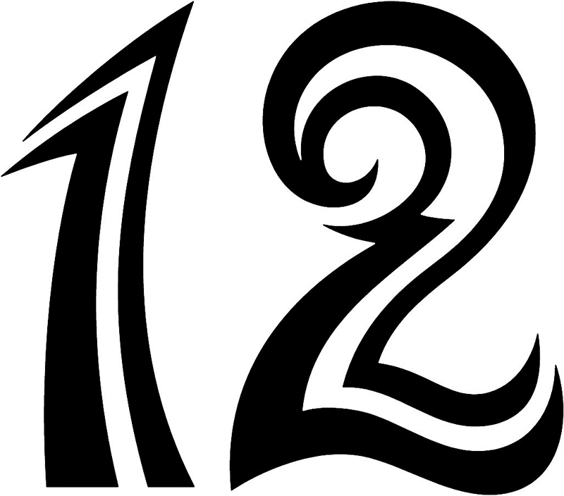 tnorigin_12 Tribal Racing Numbers Graphic Flame Decal