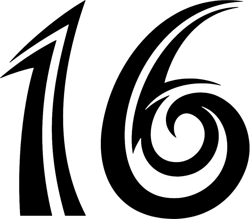 tnorigin_16 Tribal Racing Numbers Graphic Flame Decal