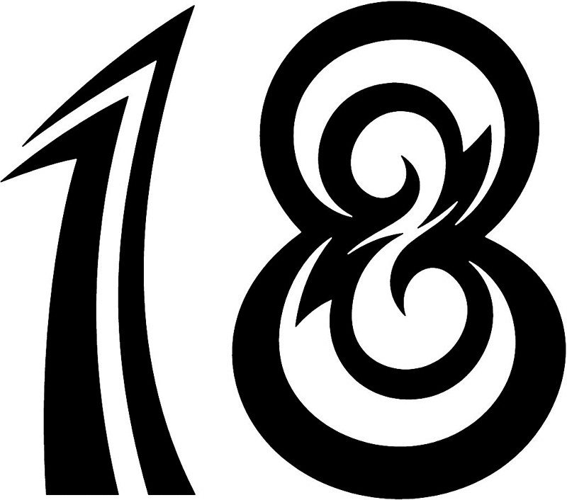 tnorigin_18 Tribal Racing Numbers Graphic Flame Decal