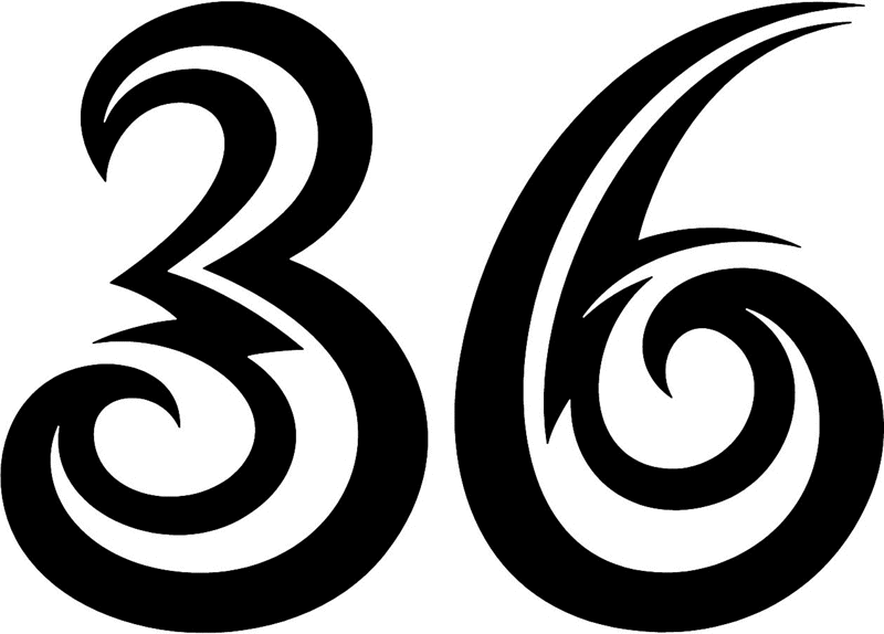 tnorigin_36 Tribal Racing Numbers Graphic Flame Decal