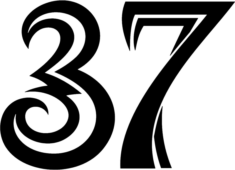 tnorigin_37 Tribal Racing Numbers Graphic Flame Decal