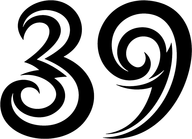 tnorigin_39 Tribal Racing Numbers Graphic Flame Decal