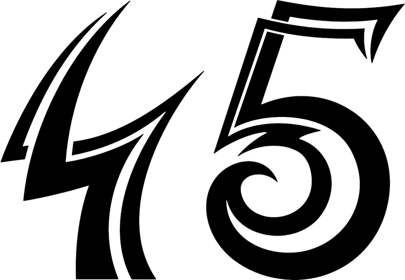 tnorigin_45 Tribal Racing Numbers Graphic Flame Decal