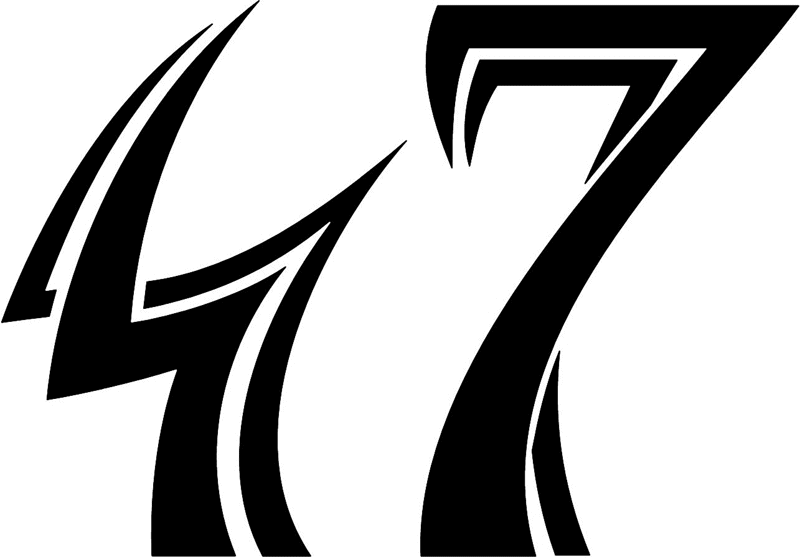 tnorigin_47 Tribal Racing Numbers Graphic Flame Decal