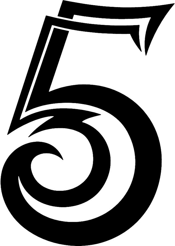 tnorigin_5 Tribal Racing Numbers Graphic Flame Decal