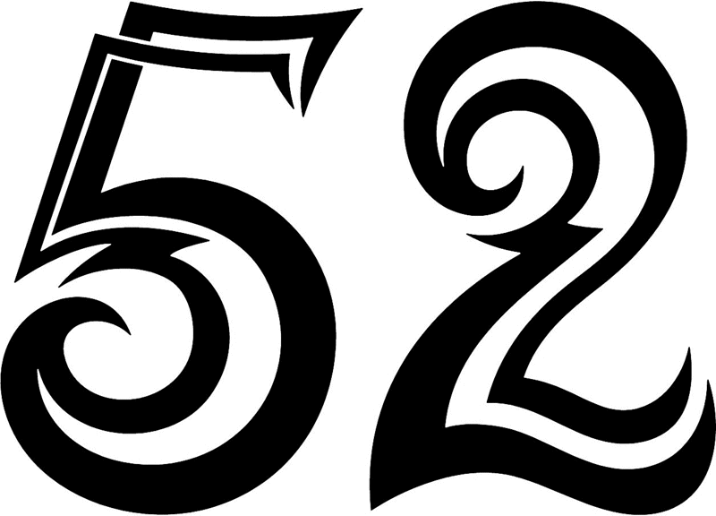 tnorigin_52 Tribal Racing Numbers Graphic Flame Decal