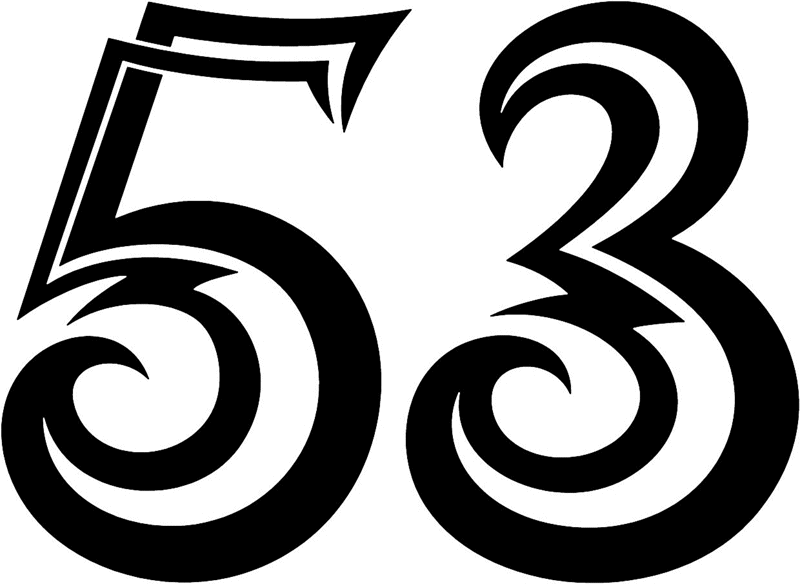 tnorigin_53 Tribal Racing Numbers Graphic Flame Decal
