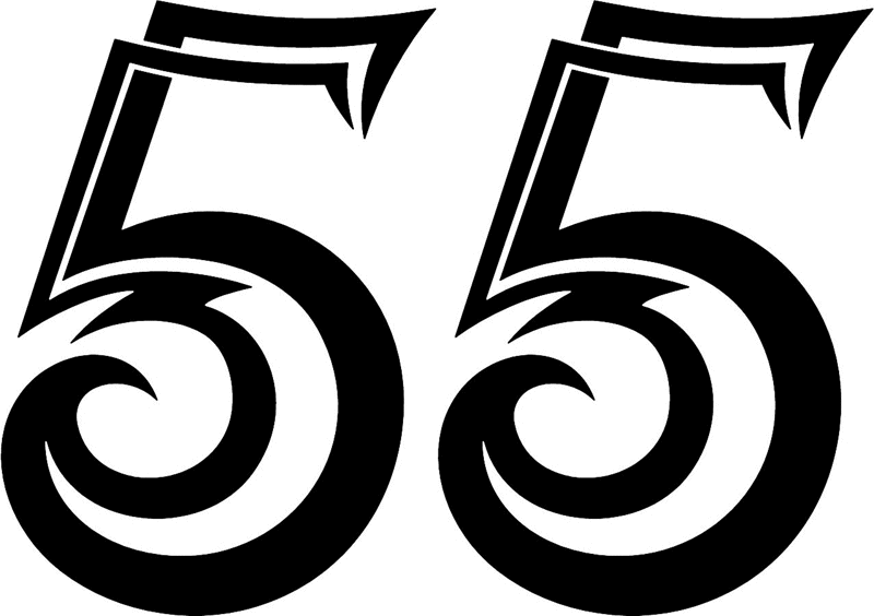 tnorigin_55 Tribal Racing Numbers Graphic Flame Decal