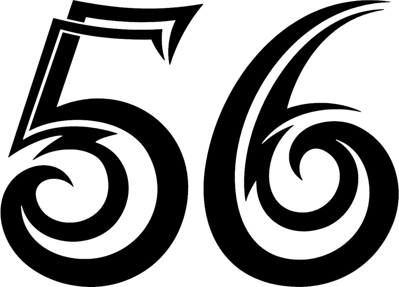 tnorigin_56 Tribal Racing Numbers Graphic Flame Decal