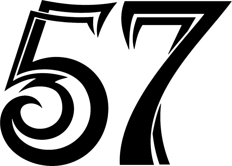 tnorigin_57 Tribal Racing Numbers Graphic Flame Decal