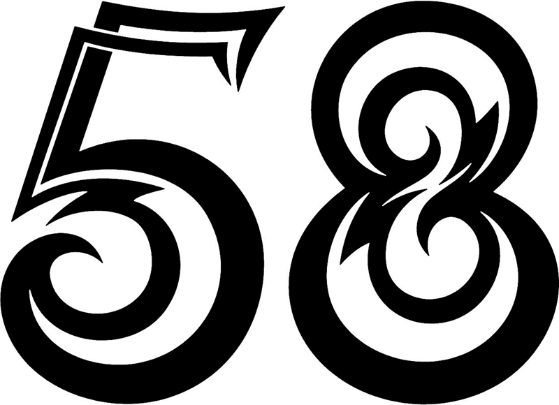 tnorigin_58 Tribal Racing Numbers Graphic Flame Decal