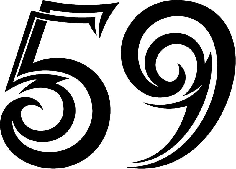 tnorigin_59 Tribal Racing Numbers Graphic Flame Decal