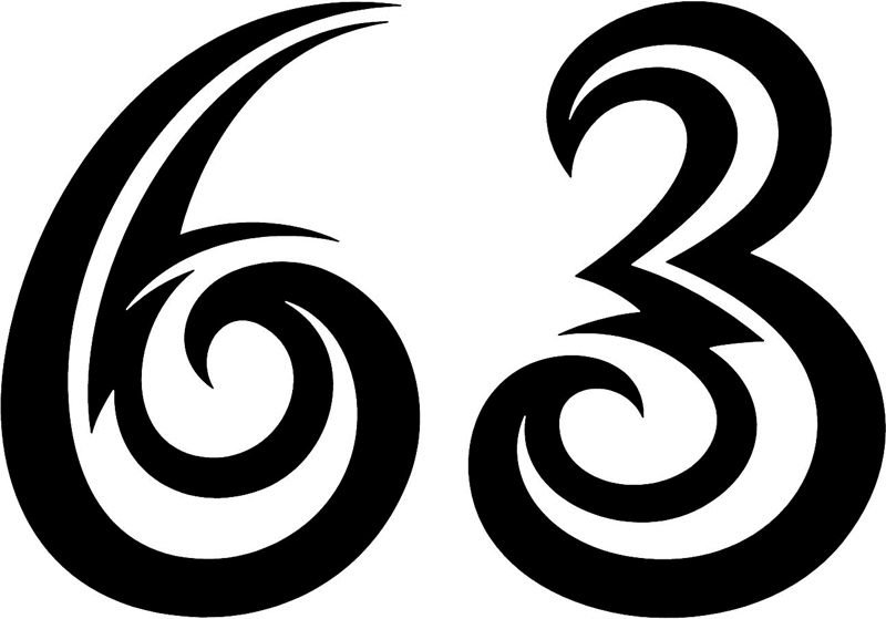 tnorigin_63 Tribal Racing Numbers Graphic Flame Decal