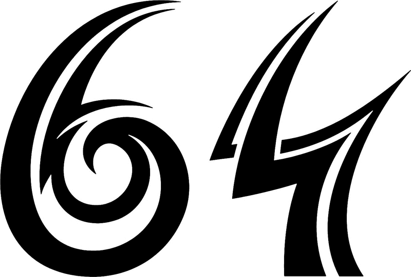 tnorigin_64 Tribal Racing Numbers Graphic Flame Decal